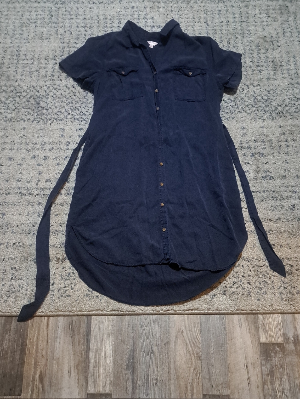 Women’s Navy Midi Shirt Dress With Pockets! XXL